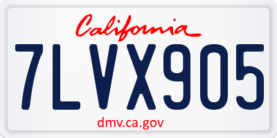CA license plate 7LVX905
