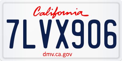 CA license plate 7LVX906