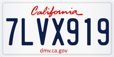 CA license plate 7LVX919