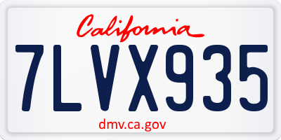 CA license plate 7LVX935