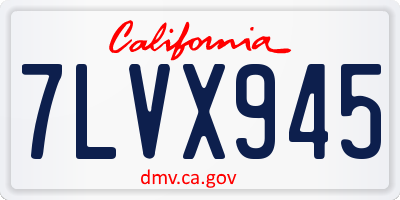 CA license plate 7LVX945