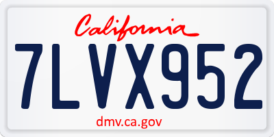CA license plate 7LVX952