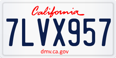 CA license plate 7LVX957