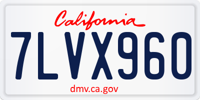 CA license plate 7LVX960