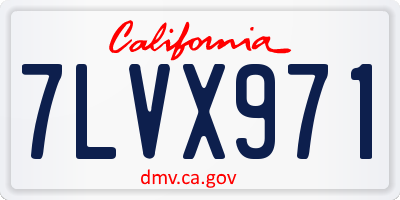 CA license plate 7LVX971