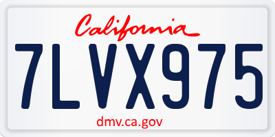 CA license plate 7LVX975