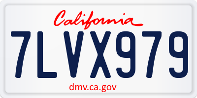 CA license plate 7LVX979