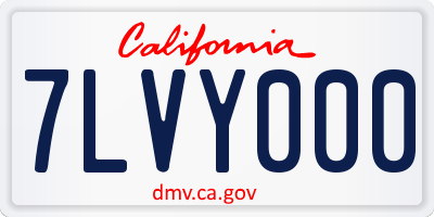 CA license plate 7LVY000