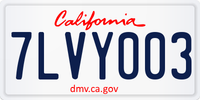CA license plate 7LVY003