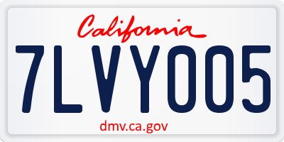 CA license plate 7LVY005