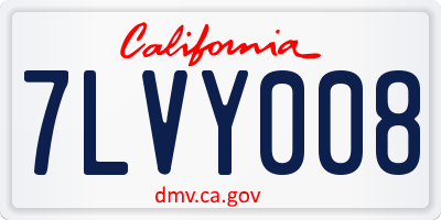 CA license plate 7LVY008
