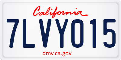 CA license plate 7LVY015