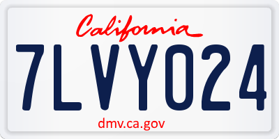 CA license plate 7LVY024