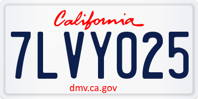 CA license plate 7LVY025