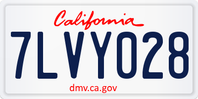 CA license plate 7LVY028
