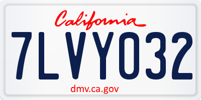 CA license plate 7LVY032