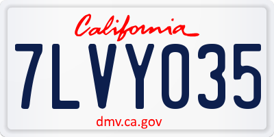 CA license plate 7LVY035