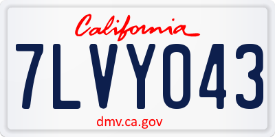 CA license plate 7LVY043