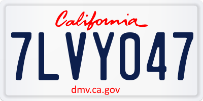CA license plate 7LVY047