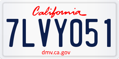 CA license plate 7LVY051