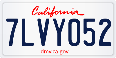 CA license plate 7LVY052