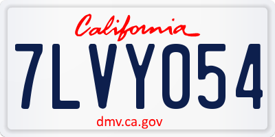 CA license plate 7LVY054