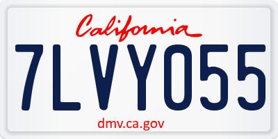 CA license plate 7LVY055