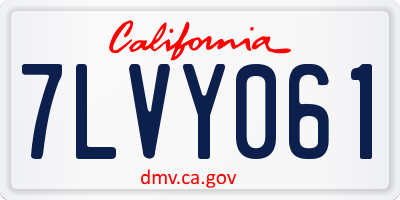 CA license plate 7LVY061