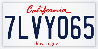 CA license plate 7LVY065
