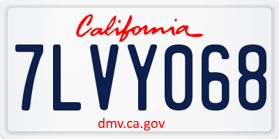 CA license plate 7LVY068