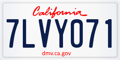 CA license plate 7LVY071
