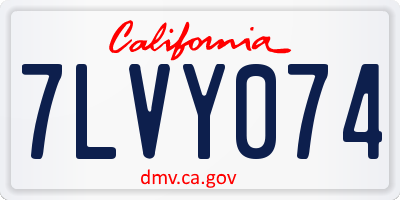 CA license plate 7LVY074