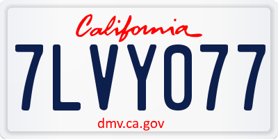 CA license plate 7LVY077