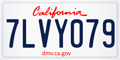 CA license plate 7LVY079