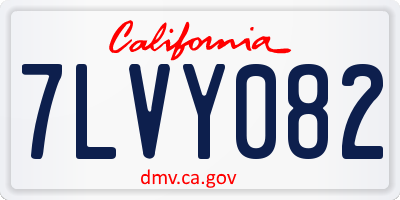 CA license plate 7LVY082