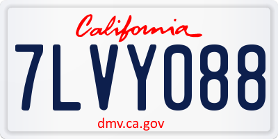 CA license plate 7LVY088