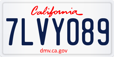 CA license plate 7LVY089