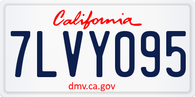 CA license plate 7LVY095