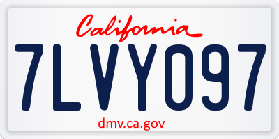 CA license plate 7LVY097