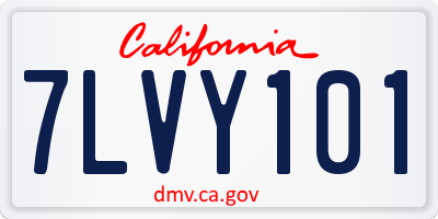 CA license plate 7LVY101