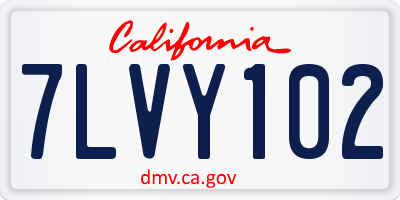 CA license plate 7LVY102