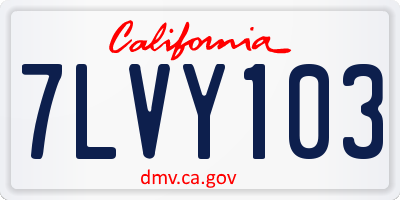 CA license plate 7LVY103