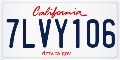 CA license plate 7LVY106