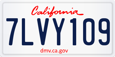 CA license plate 7LVY109