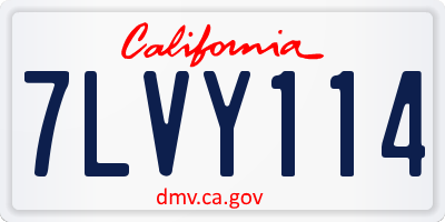 CA license plate 7LVY114