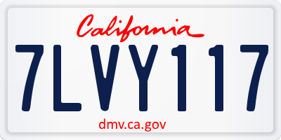 CA license plate 7LVY117