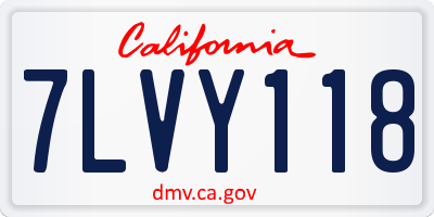 CA license plate 7LVY118