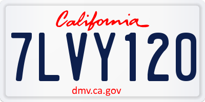 CA license plate 7LVY120