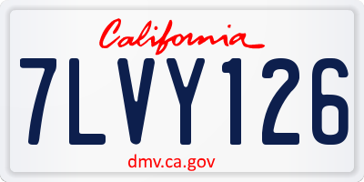 CA license plate 7LVY126