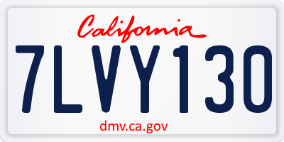 CA license plate 7LVY130
